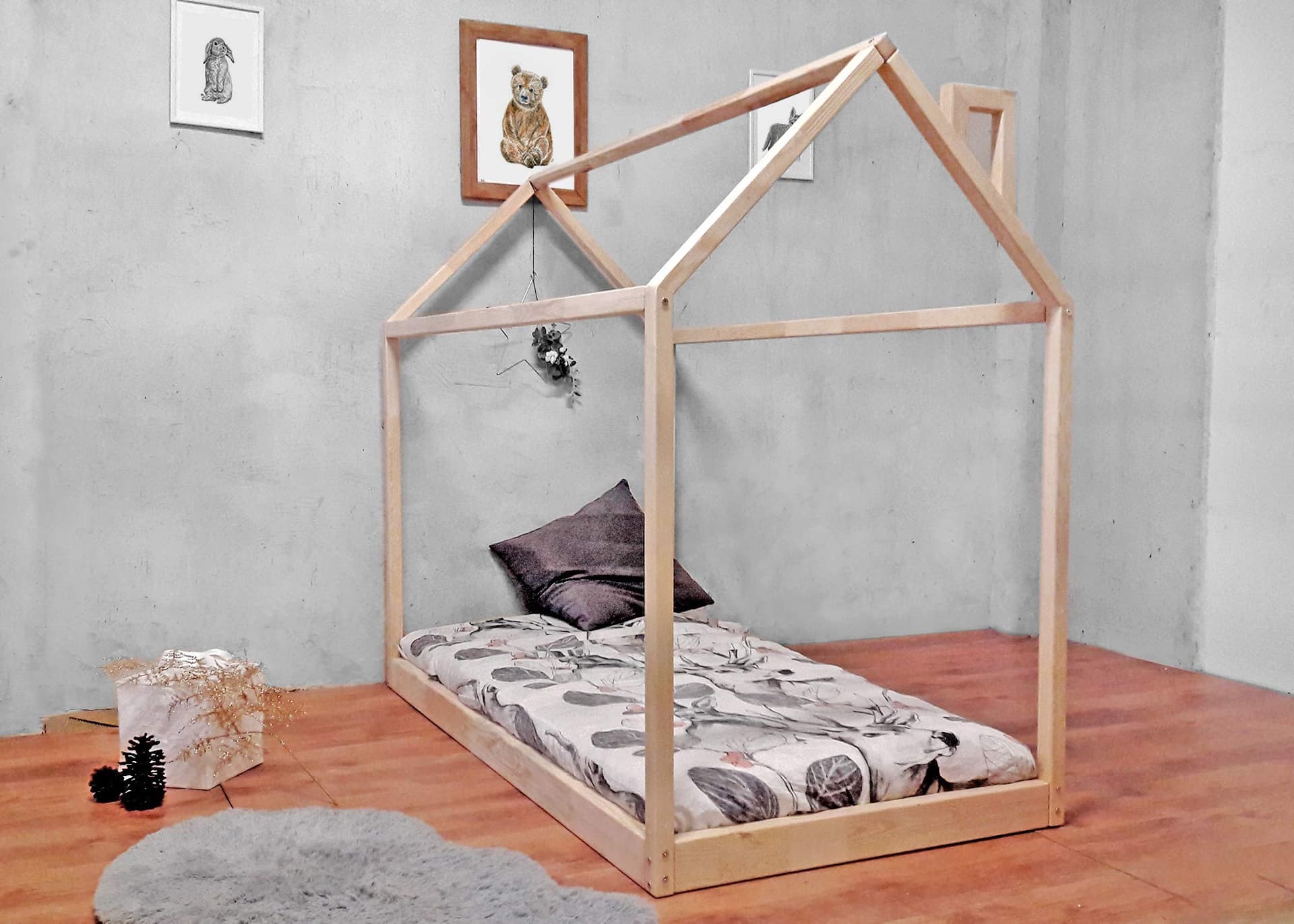 Hausbett für Kinder aus Kiefernholz – Natürlich, langlebig und wunderschön