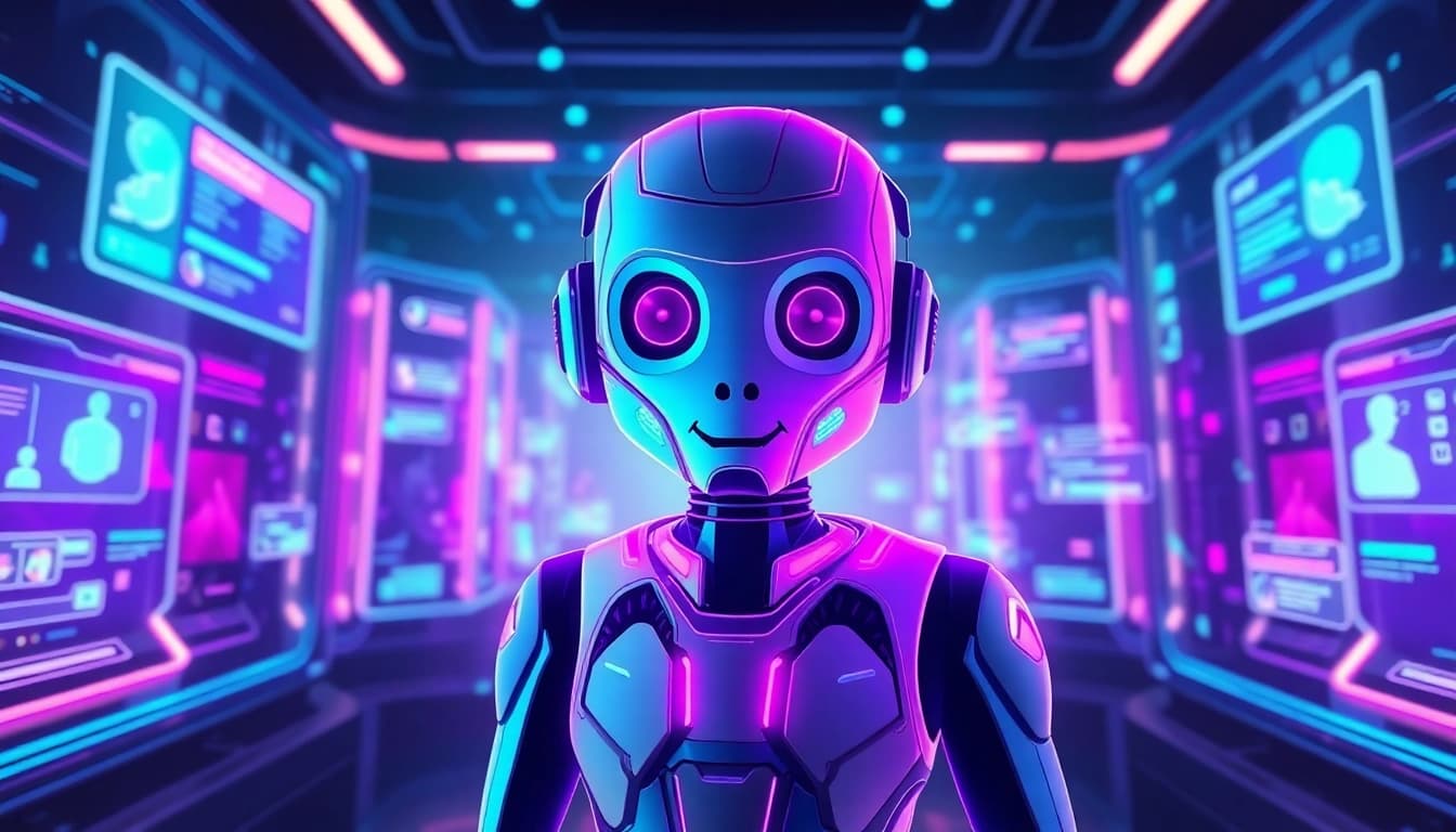 Discover the captivating world of crush on ai through a vibrant digital illustration of a futuristic AI character.