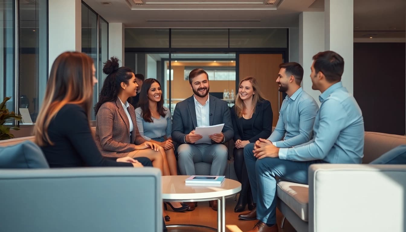Headhunter Rostock meets candidates in a modern office environment.