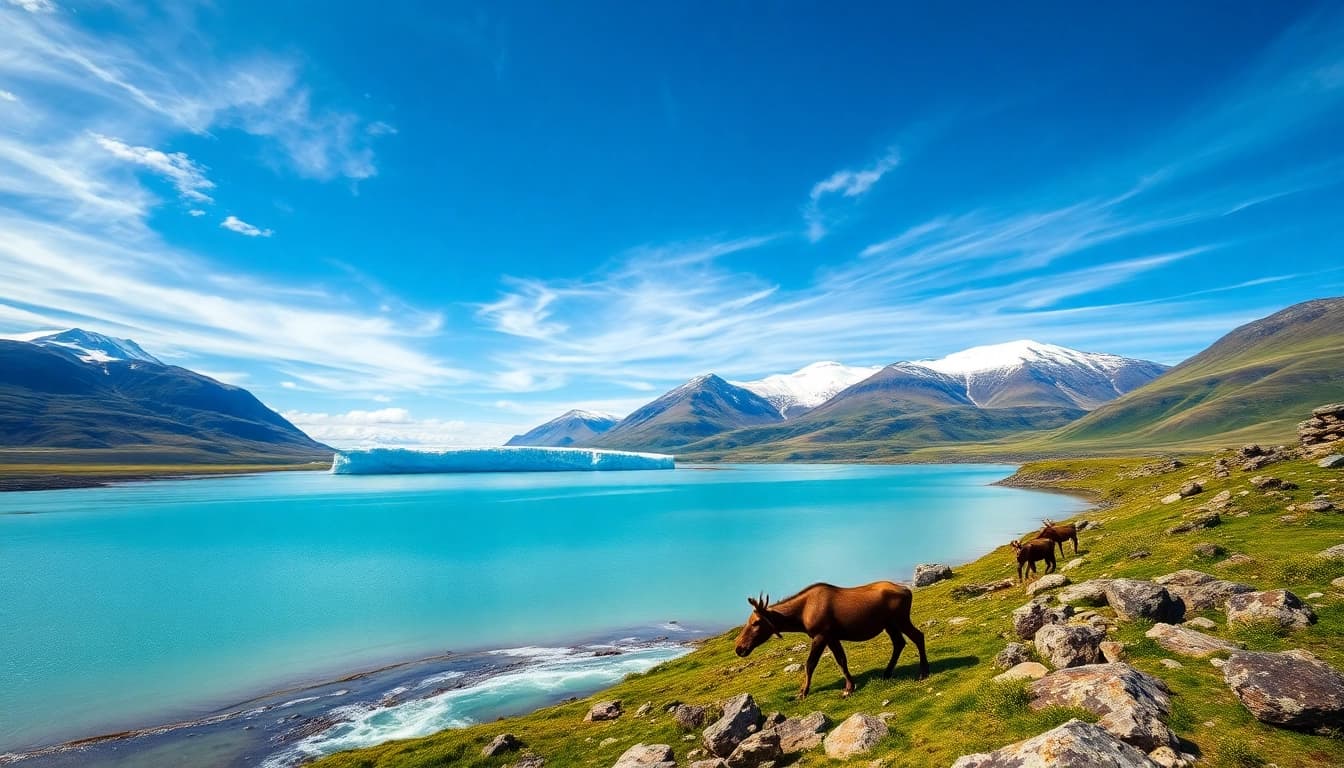 Erlebe die atemberaubende Landschaft während deiner Reise nach Island mit Gletschern und Wasserfällen.
