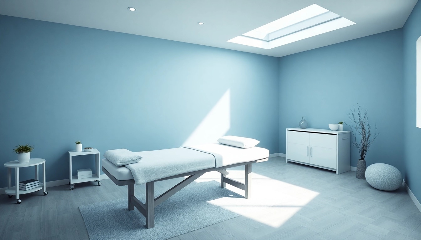 Physiotherapie behandlungsliege im modernen Therapiezentrum mit ergonomischem Design und hochwertiger Polsterung.