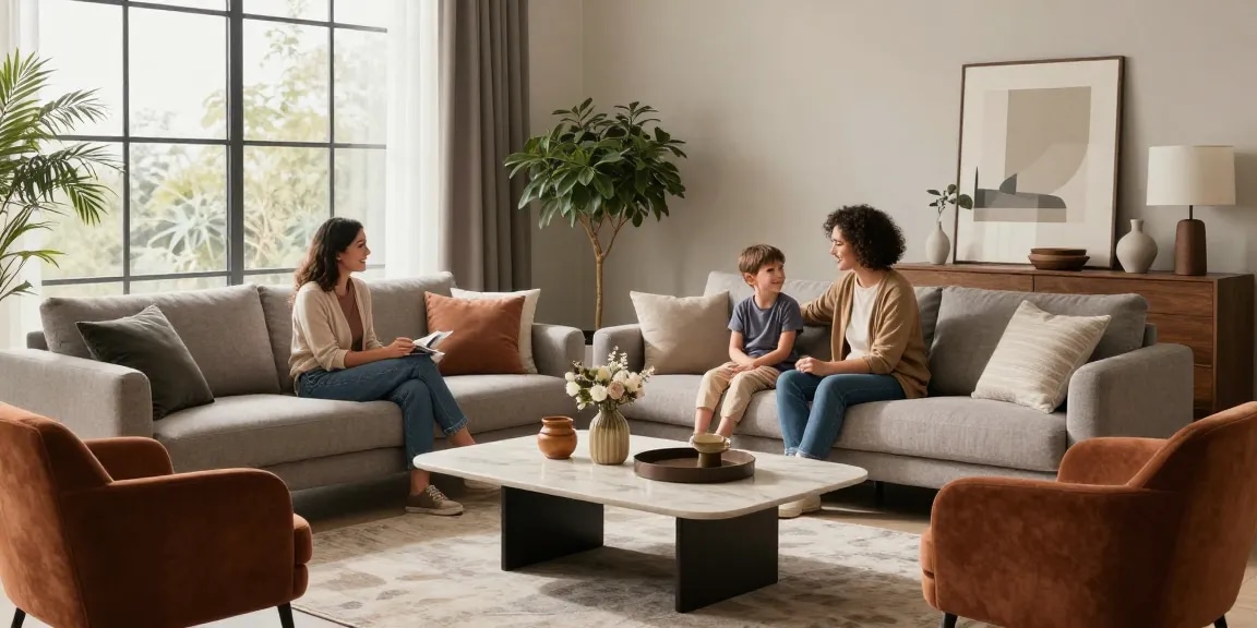 Einladendes modernes Wohnzimmer mit stilvollen Möbelstücken in einer gemütlichen Anordnung für möbel deutschland online kaufen.