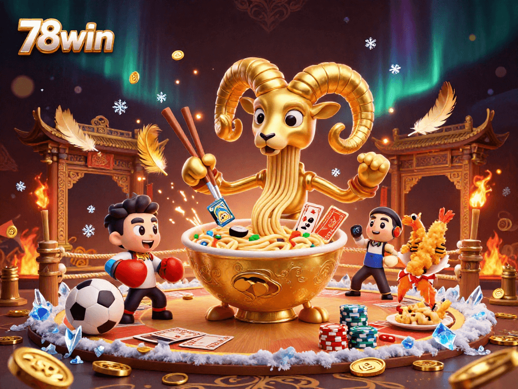Engage in thrilling bets at 78win with a vibrant, dynamic scene featuring a colorful casino experience.