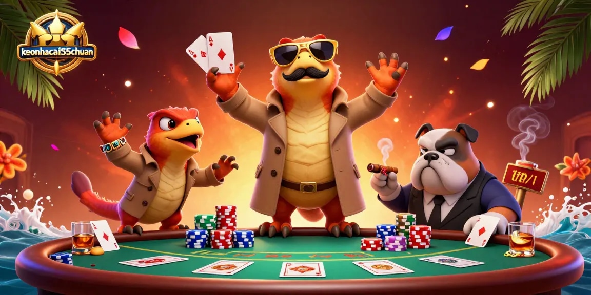Engage in thrilling gameplay with keonhacai55chuan, featuring raptors and poker action.