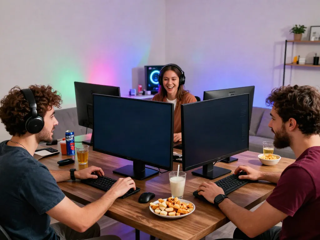 Online gaming excitement at https://nbet.page/ showcasing friends enjoying casino games in a vibrant setting.