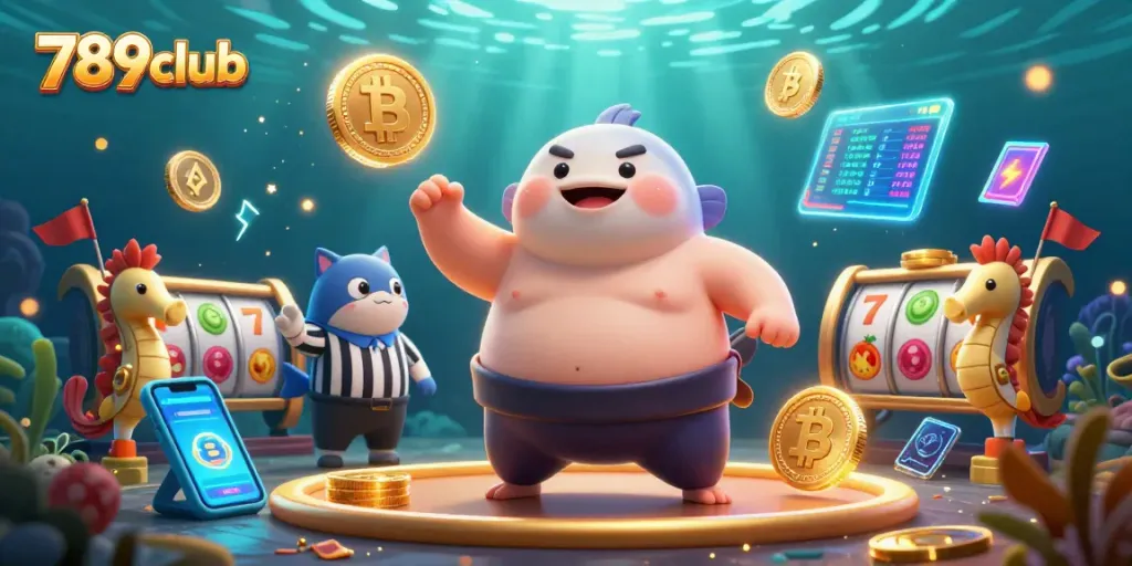 Experience thrilling games at 789club with vibrant slots and engaging underwater characters.
