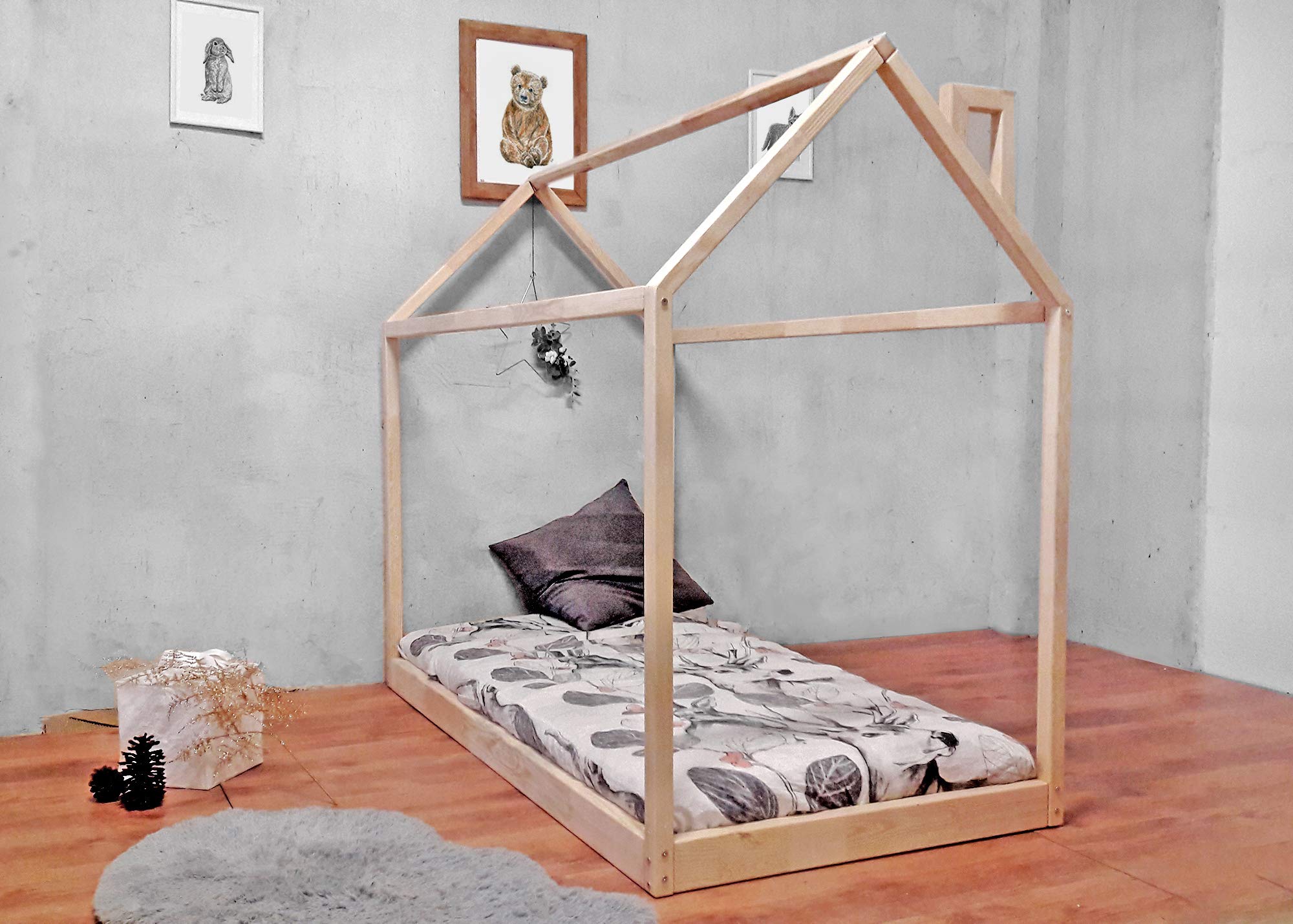 Hausbett für Kinder aus Kiefernholz – Natürlich, langlebig und wunderschön