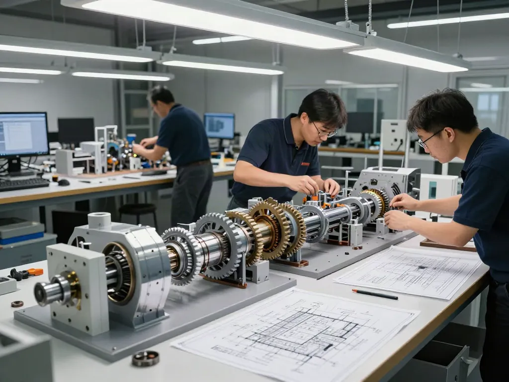 Industriemodellbau: Präzise Handwerkskunst bei der Erstellung industrieller Modelle in einem modernen Werkstattumfeld.