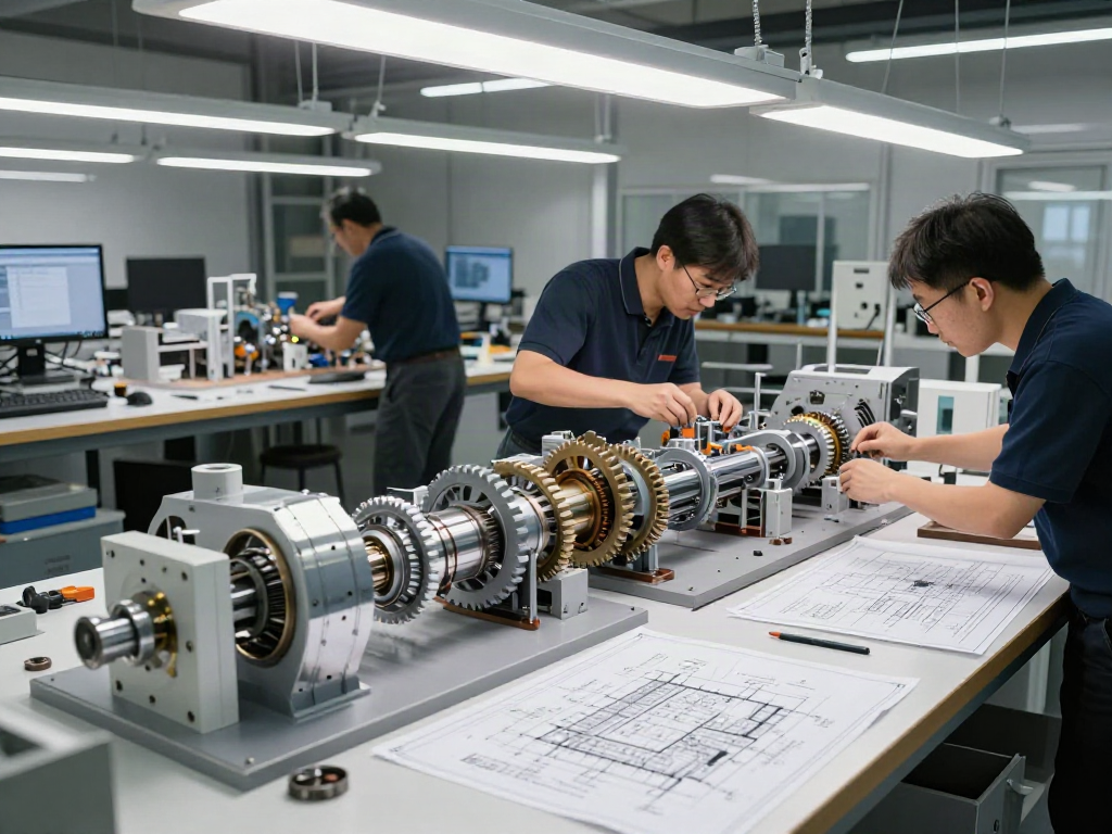 Industriemodellbau: Präzise Handwerkskunst bei der Erstellung industrieller Modelle in einem modernen Werkstattumfeld.