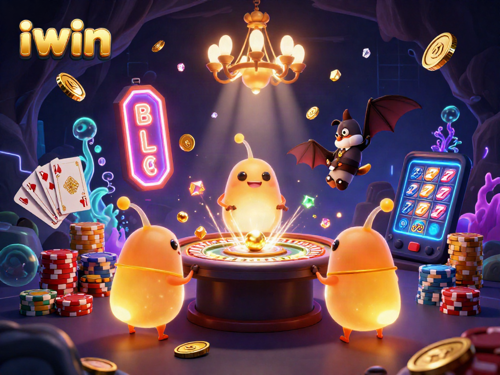 Experience iwin's thrilling casino adventures with vibrant glowworms and sparkling gems.