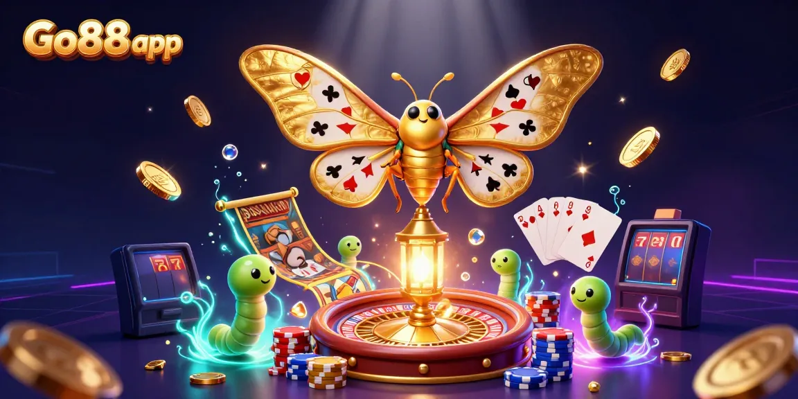 Win big with the Go88 app, featuring 3D characters and dynamic casino elements in a vibrant illustration.