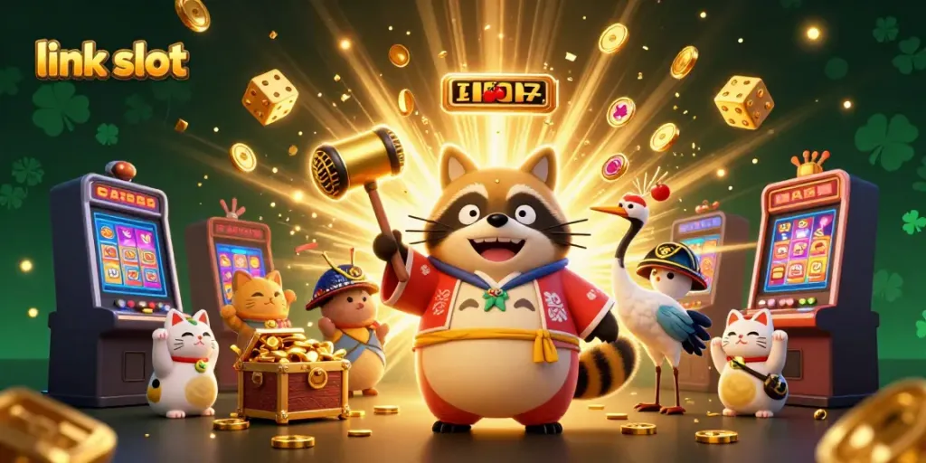 Play and win with link slot games featuring vibrant characters and jackpot excitement.