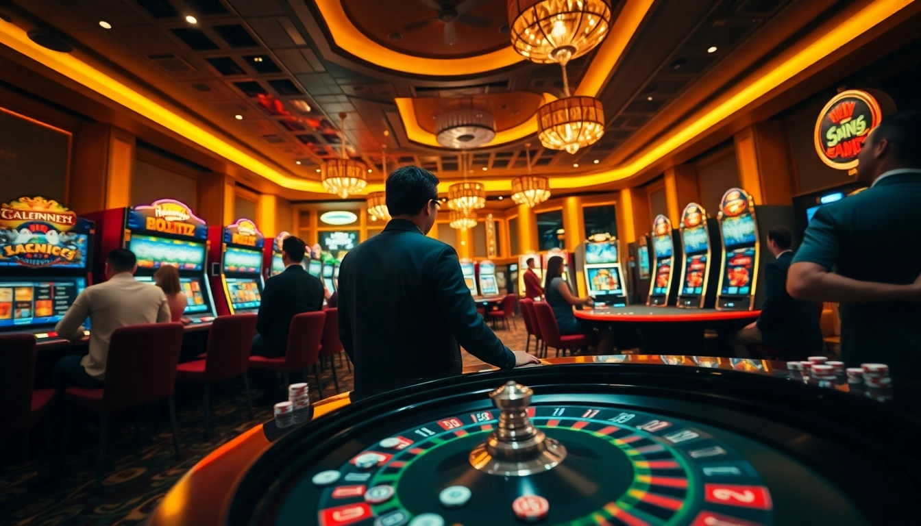Exciting gameplay at deutsche casinos ohne lizenz with players engaging at slots and roulette.