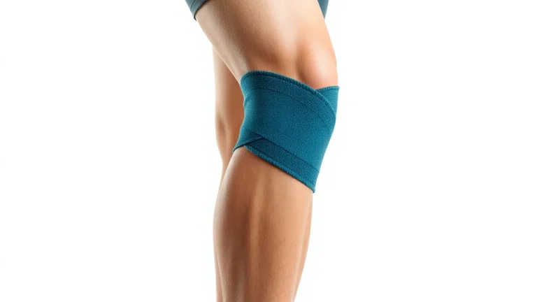 Tragen Sie eine kniebandage für Stabilität und Unterstützung während sportlicher Aktivitäten.