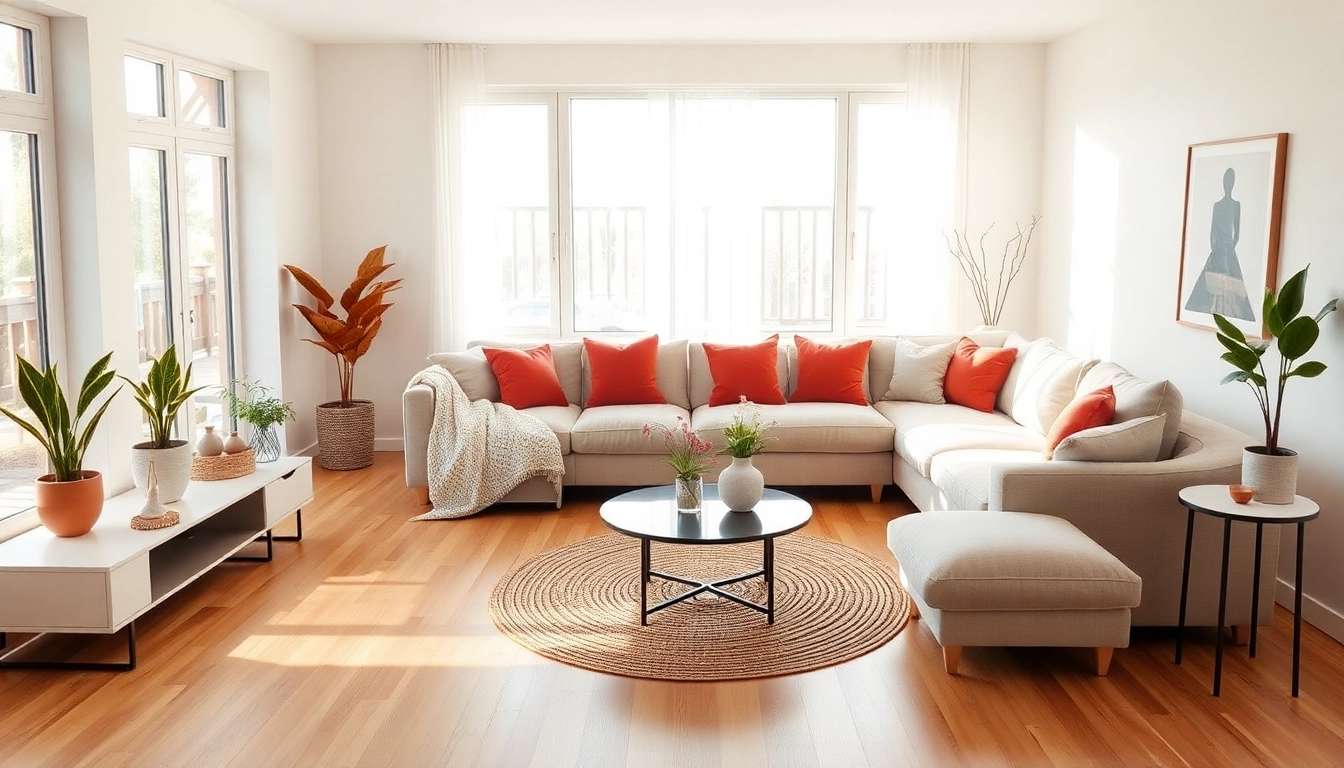 Inspirierende Raumgestaltung eines modernen Wohnzimmers mit Lichtakzenten und lebendigen Pflanzen.