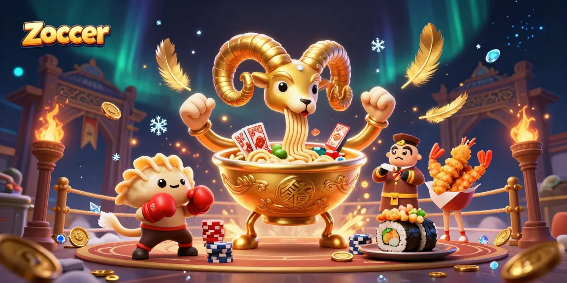 Experience zoccer's vibrant casino world with detailed cartoon characters, gold coins, and thrilling game action.