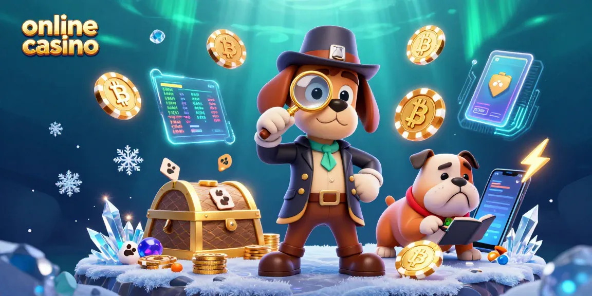 Engage in thrilling online casino games with 3D cartoon detective and bulldog discovering treasures.