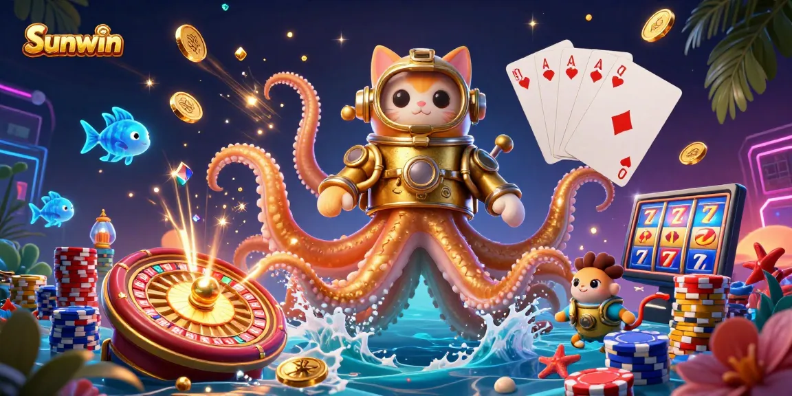 Experience thrilling gaming adventures with Sunwin featuring a colossal kraken and diving cat!