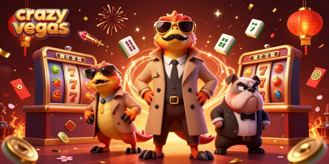 Experience thrilling gaming action at Crazy Vegas with our vibrant illustration of raptors in a coat attempting to enter a VIP casino lounge.